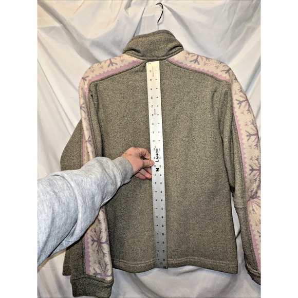Woolrich Gray Sweater Fleece Snowflake Theme 1/2 Zip Unisex Women's Size M - Picture 6 of 10